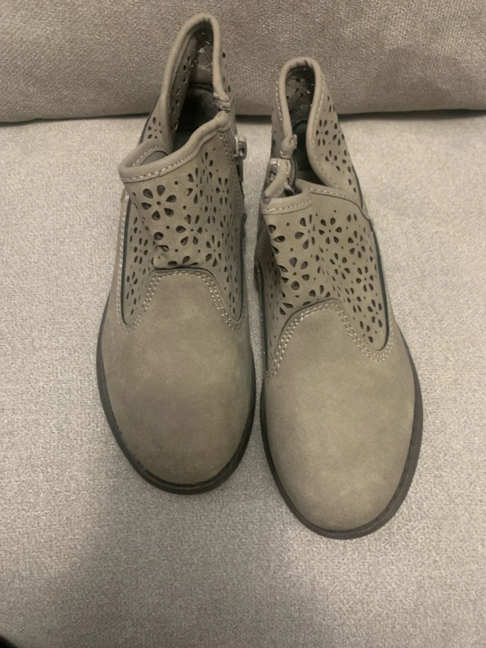 OshKosh B'gosh Olive Green Perforated Ankle Booties
